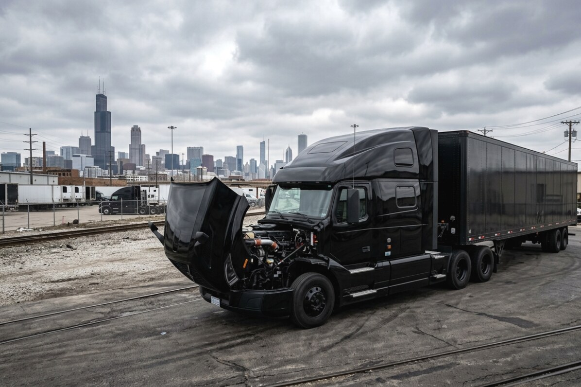 Mobile truck repair service on commercial vehicle in Chicago